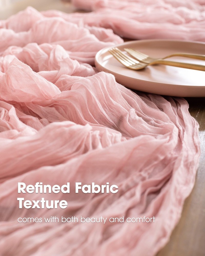 Transform Your Table Into Spring Elegance - 2 Pack Cheesecloth Runners