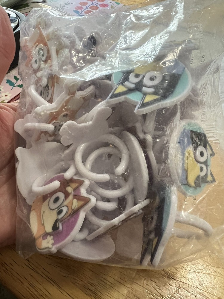 Bluey So Much Fun Cupcake Rings New  24 Count