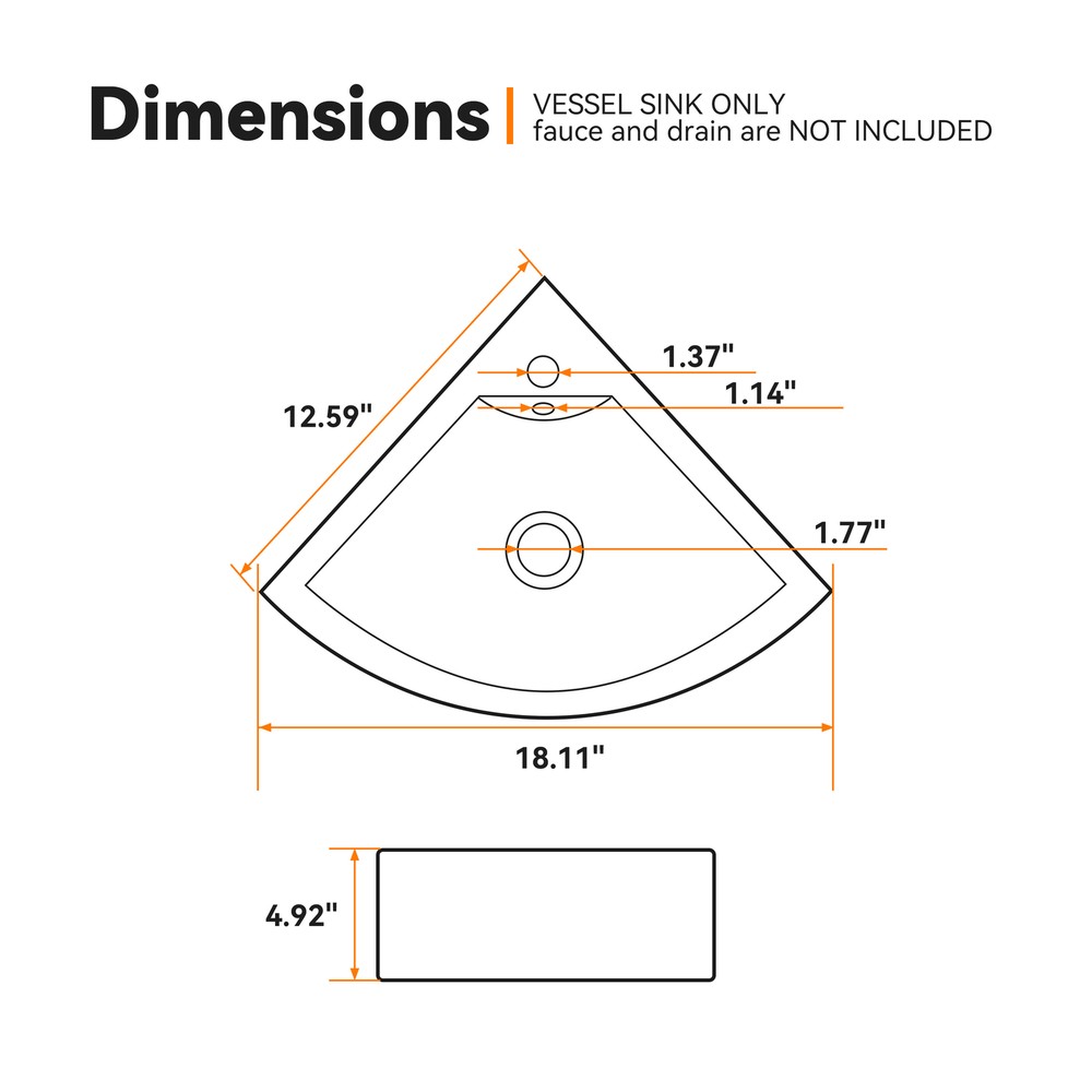 Small Wall Mount Corner Bathroom Sink with Overflow Triangle White Ceramic