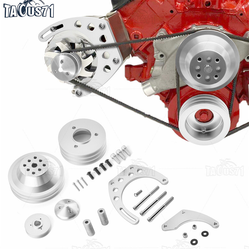 Pulley Kit For Big Block Chevy Short Water Pump 396 427 454 w/Alternator Bracket