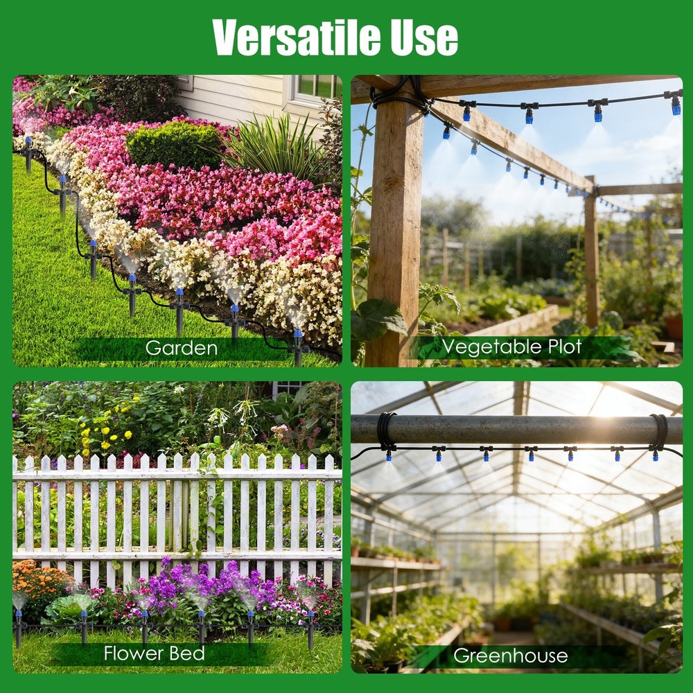 75FT Automatic Watering System Mist Drip Irrigation System for Garden Lawn Tool