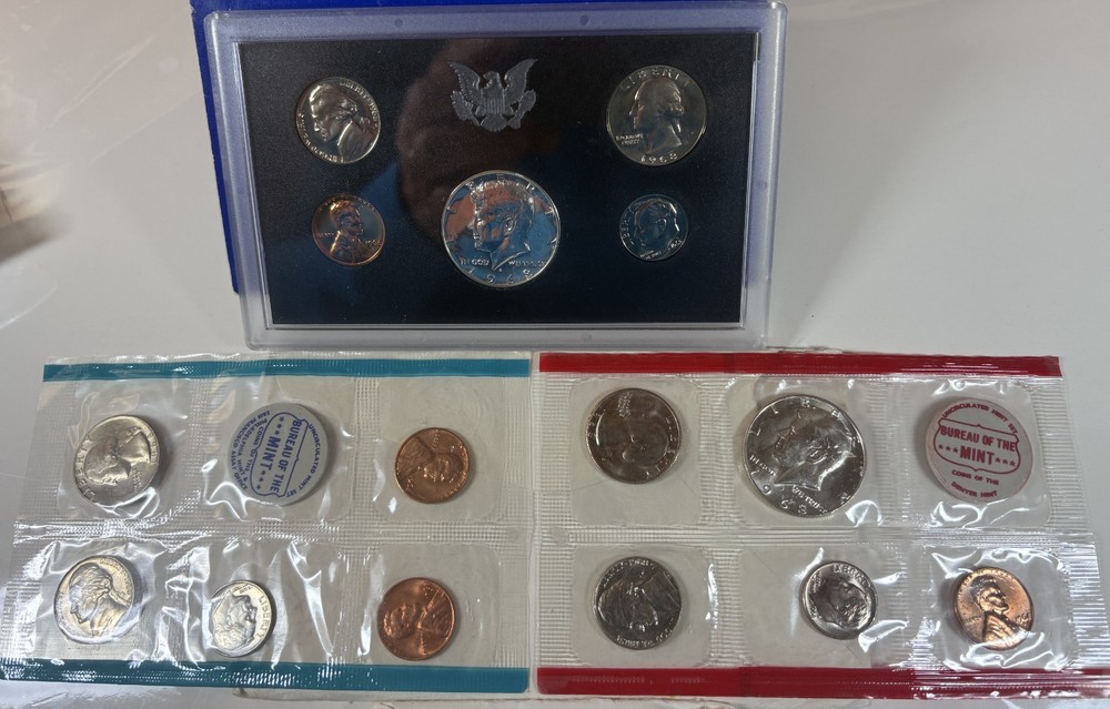 1968 PD & S Silver Half Proof+Uncirculated Sets; Original Government Packaging