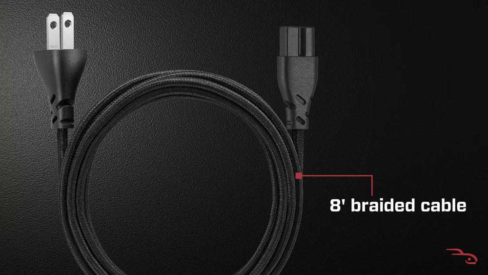 Rocketfish- 8 ft. Polarized Braided Power Cord - Black