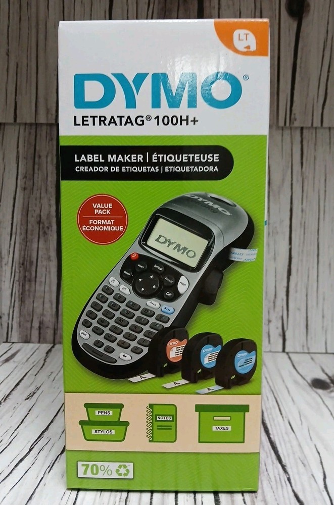 DYMO Portable Printer Handheld Label Maker Black Silver Letratag 100H+ New