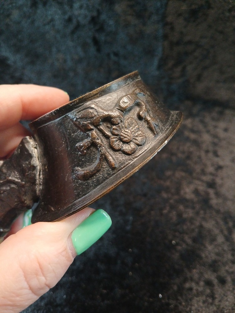 Incense Burner Brass With Stone Handle