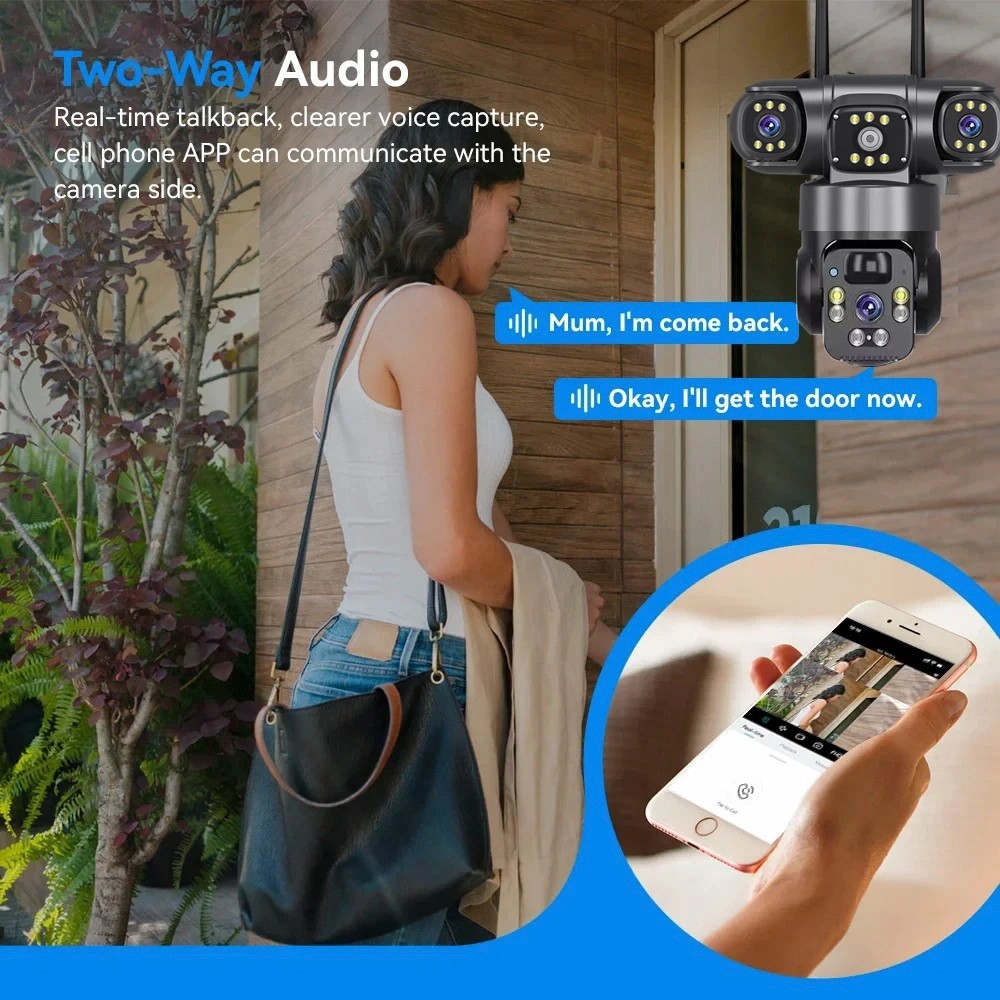 2PCS Solar Battery Powered Wireless WiFi Home Security Camera System Outdoor US