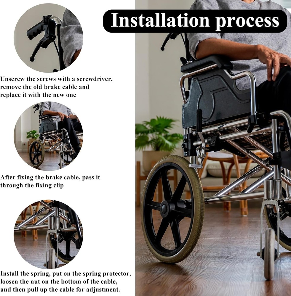 2 Pack Rollator Brake Cable Replacement 41in Wheelchair