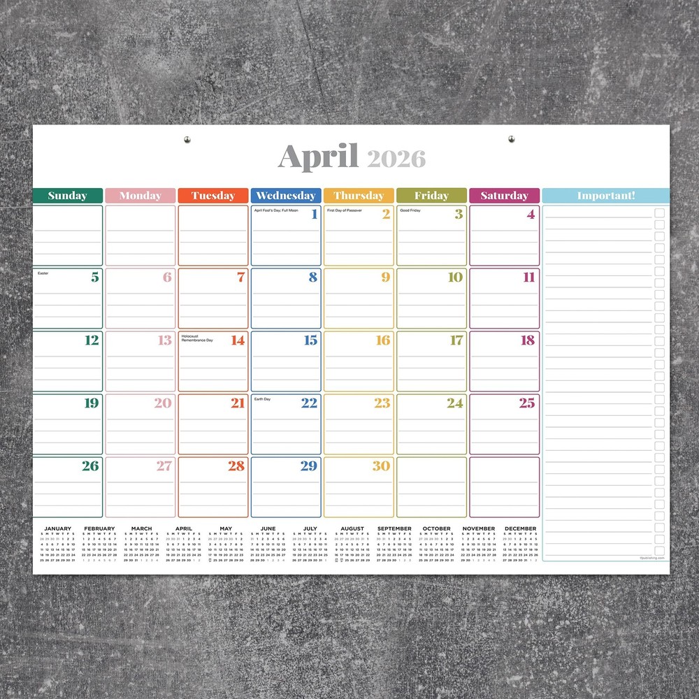 TF Publishing 2026 Rainbow Blocks Medium Desk Pad Pad, Multi