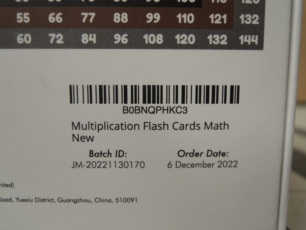 0-12 Learnworx Multiplication Flashcards Set & 1-12 Multicolor Pop Fidget Chart