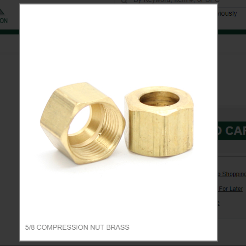 5/8 COMPRESSION NUT BRASS # 61-10