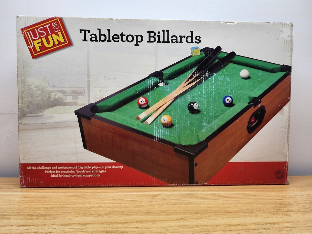 Just For Fun Tabletop Billiards Pool Complete In Box