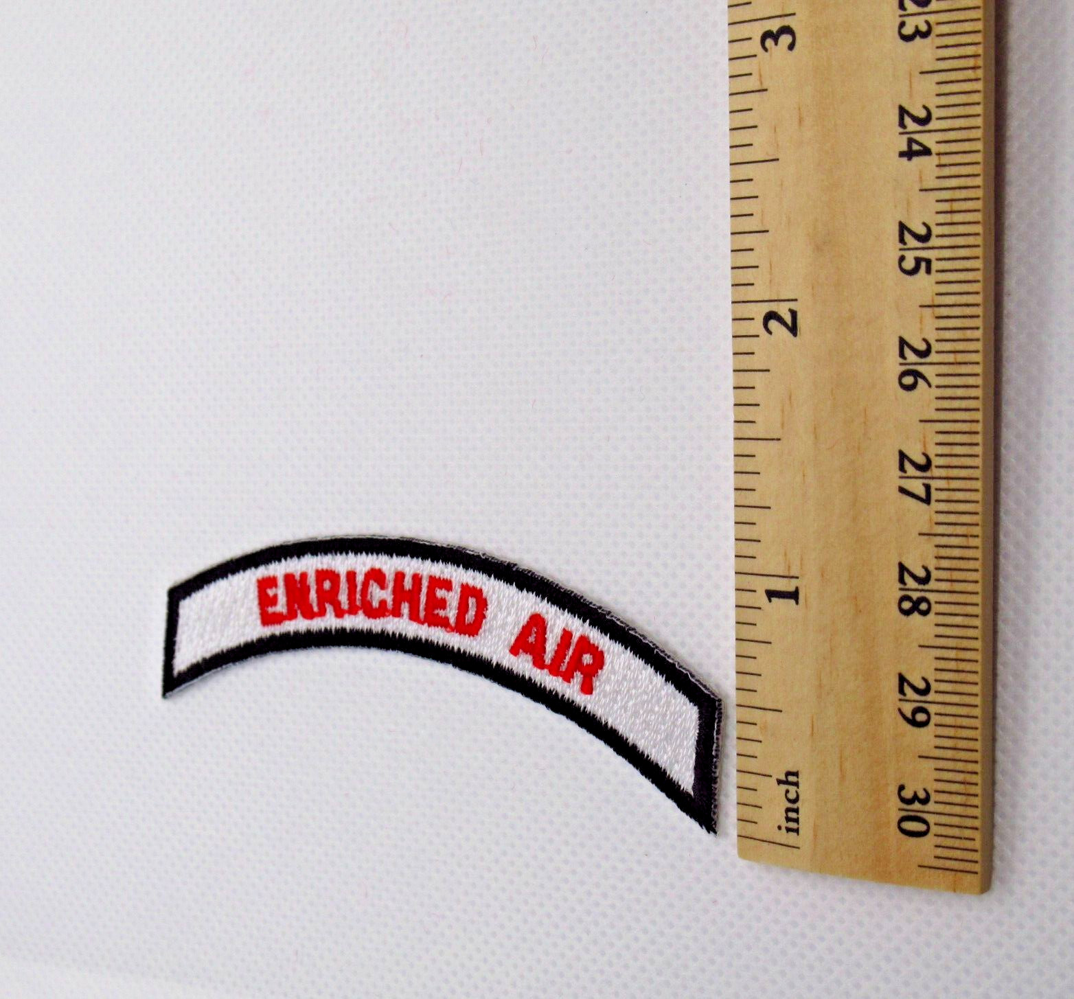 Enriched Air Patch Arch Red Letters White Black Border Iron On Scuba Dive
