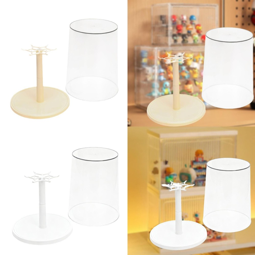 Clear Figure Display Case Rotating for Doll Keychains Elegant Portable Desktop