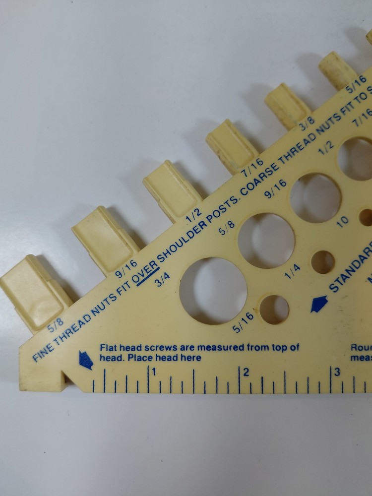 WORK SHOPS Nut & Bolt Gauge Standard Inch Metric Screw Thread Ruler Tool