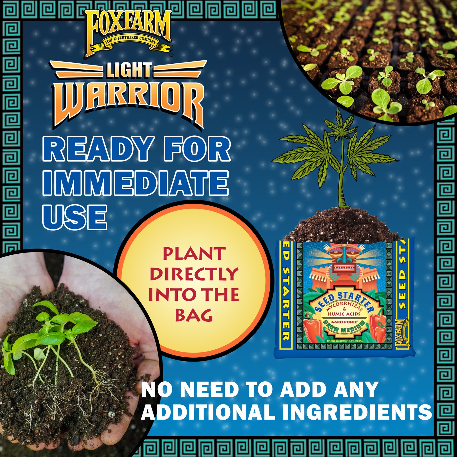 FoxFarm Light Warrior Seed Starter Growing Medium, 12qt