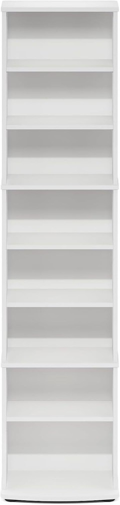 Space Saving Multimedia Storage Tower Cabinet Adjustable Shelf CD DVD Game White