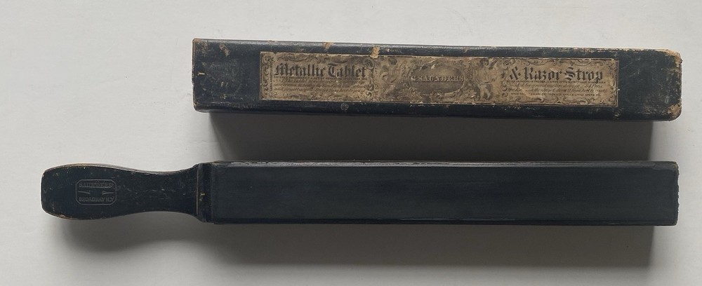 Vintage Saunders Metallic Tablet RAZOR STROP Strap