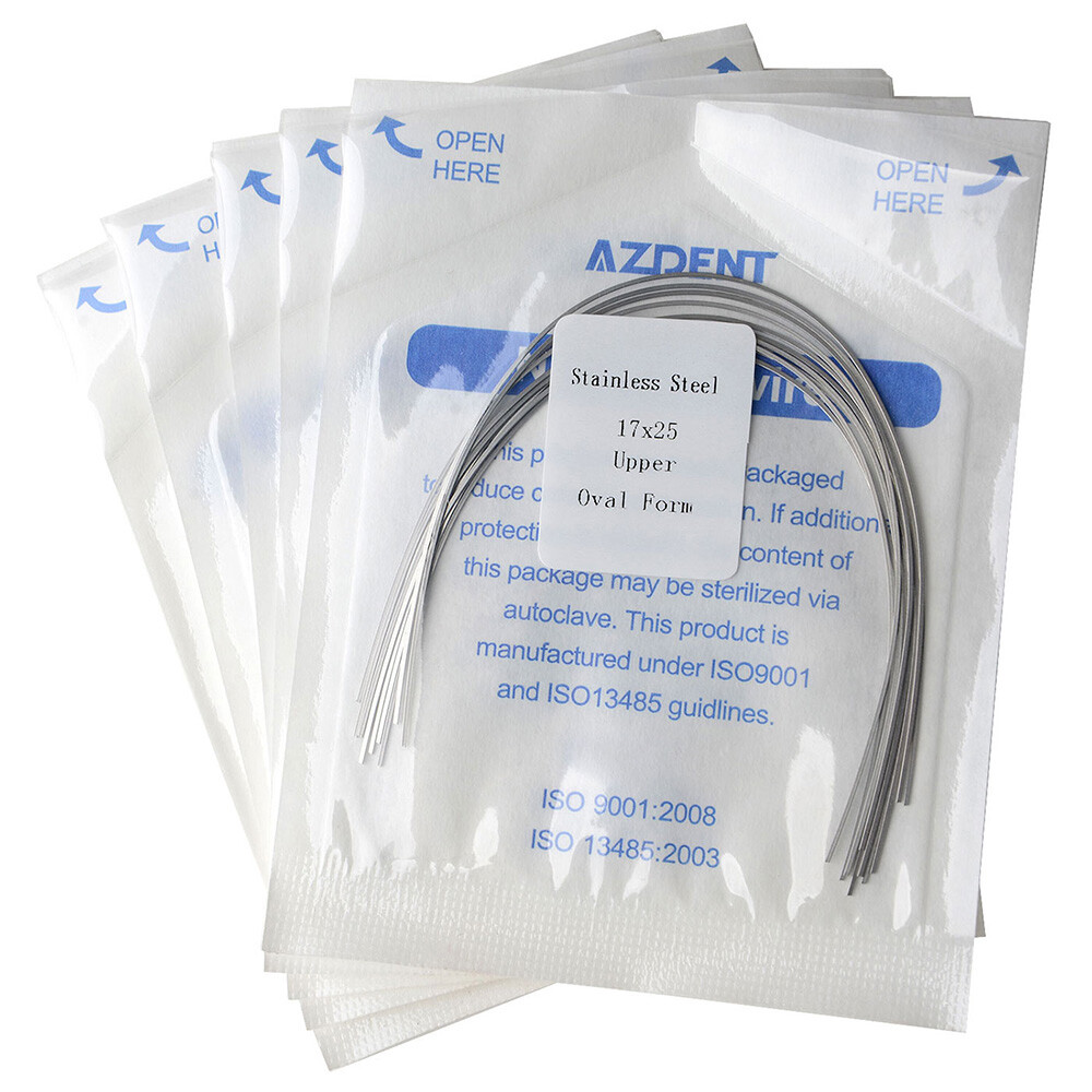 AZDENT Dental Orthodontic Stainless Steel Rectangular Arch Wires Ovoid Form All