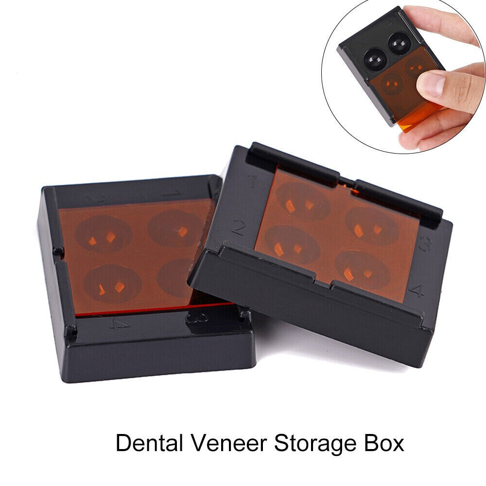4 Holes Dental High Quality Patch Denture Veneer Storage Box Teeth Patch Shading