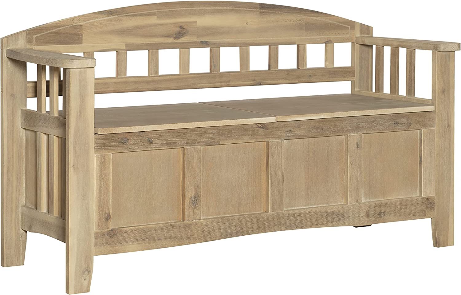 Rustic Wood Storage Bench Farmhouse Entryway Mudroom Hallway Split Top Seat