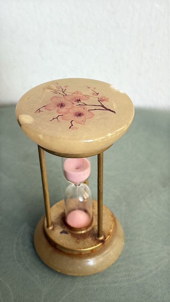 Old Hourglass With Alabaster Bases