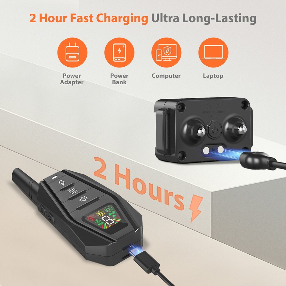 Small Dog Training Collar 3000FT Remote Rechargeable Shock Waterproof Trainer