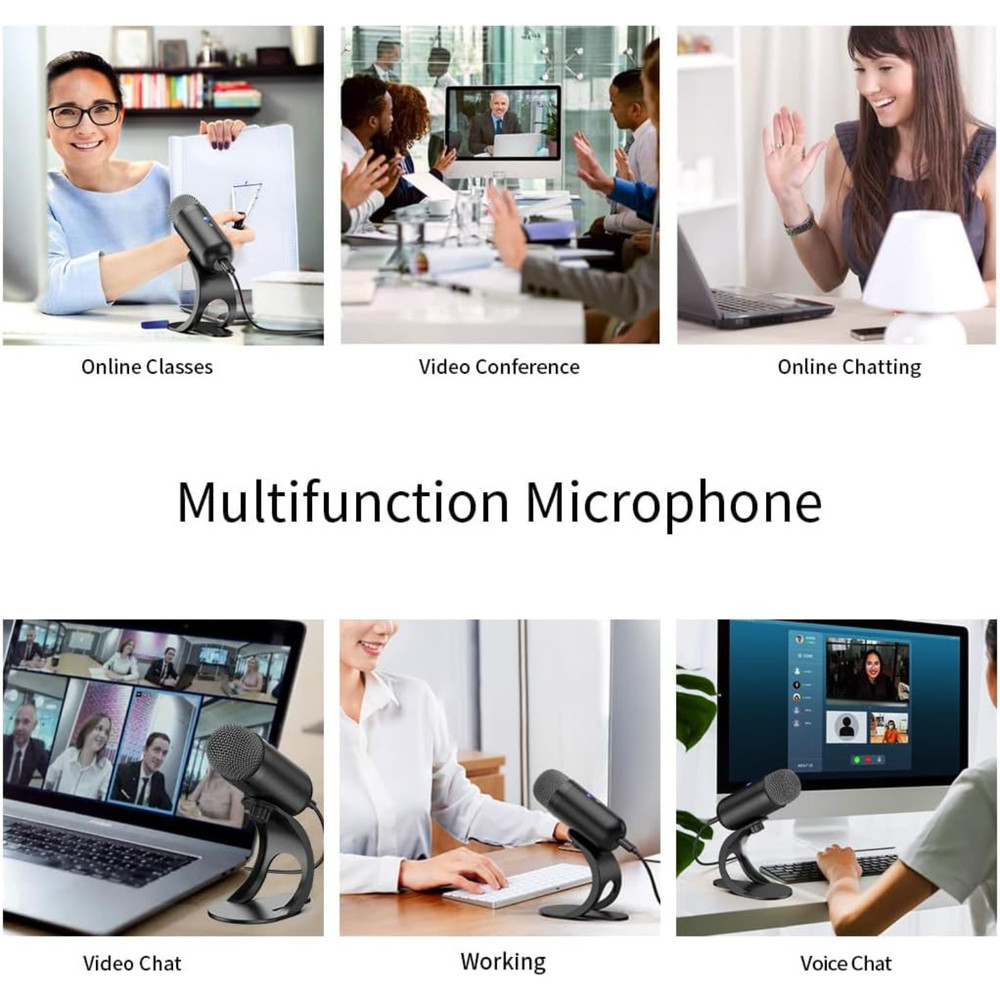 Podcast Microphone, USB Computer Microphone for Recording Streaming, Omnidirecti
