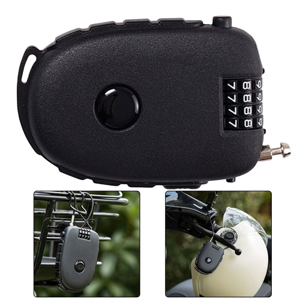 Compact Motorcycle Helmet Lock with 4 Digit Code for and Helmet Safety