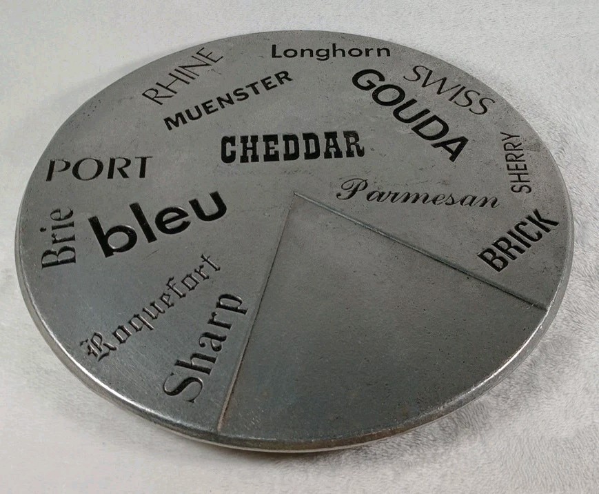 Pewterex 10" Round Cheese Plate / Server - Embossed Kitchenware