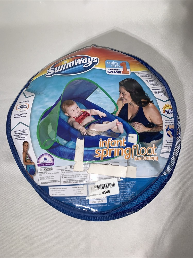 Swimways infant Spring Float Sun Canopy 3-9 months Blue/Green Infant Float