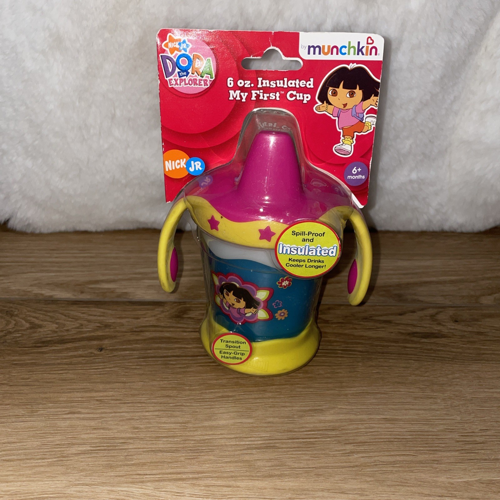 Munchkin Dora the Explorer Insulated First Spill Proof Cup 6oz NOS NEW