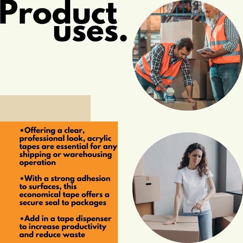 Parcel Packaging Tapes & Printed Tapes 2" x 110 Yards Choose Your Color & Rolls