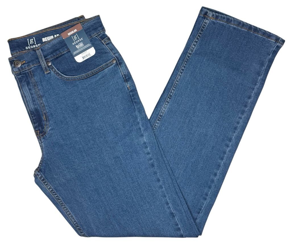 George #11702 NEW Men's Regular Fit Stretch Straight Leg Jeans