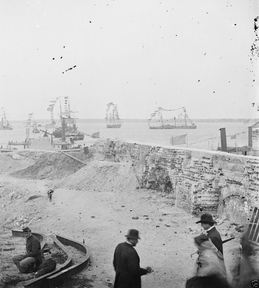 Union Federal Navy Fleet Fort Sumter Charleston SC 1865 8x10 US Civil War Photo