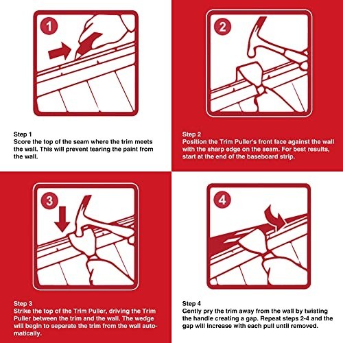 4-Inch Trim Puller Multi-Tool for Tile, Baseboard, Molding & Floor Removal - Hom