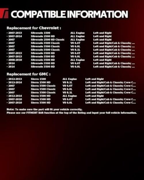 Tail Light Assembly Replacement for 2007 Black/for 2007-2013 Silverado 1500