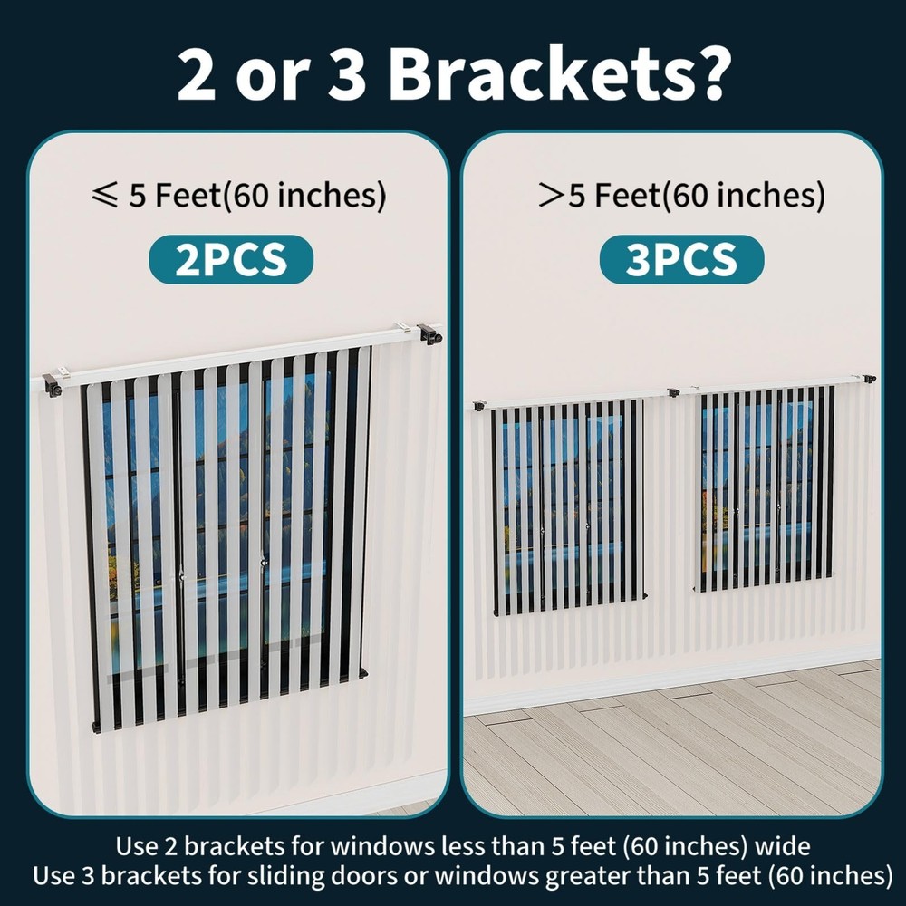 Outside Mount Blinds Curtain Rod Bracket Attachment – ONLY Fit 1"–2"