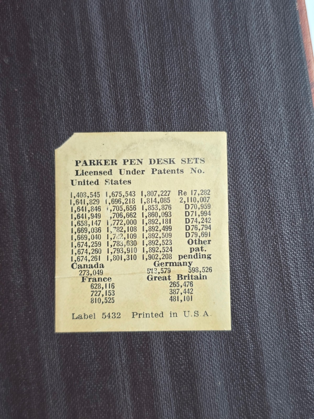 Vintage Parker Striated Vacumatic Fountain Pen Stand & Ink Well Bottle