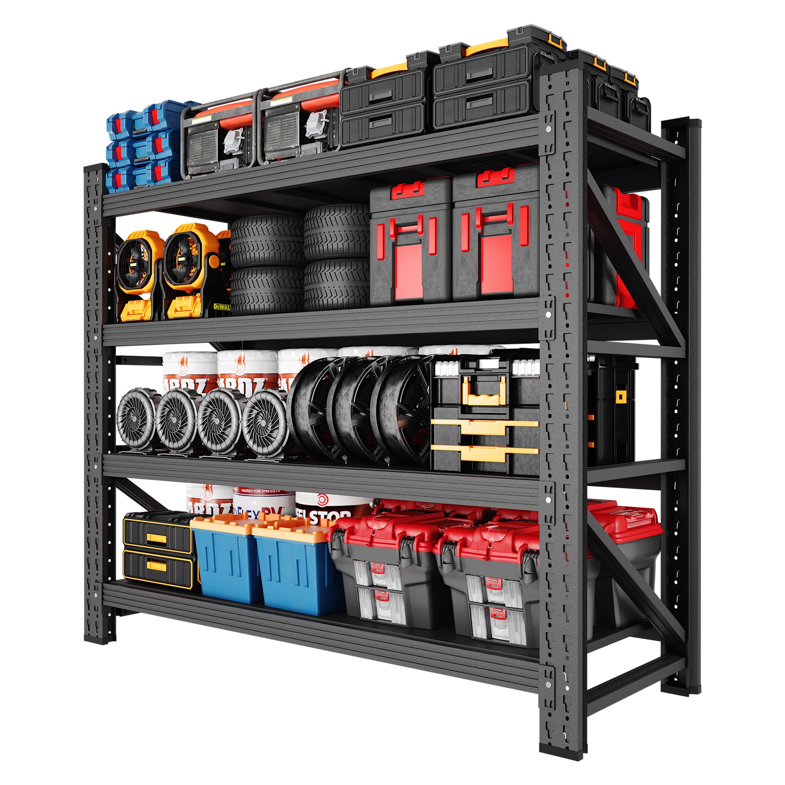 Industrial Garage Storage Shelves 40"W, Heavy Duty Adjustable Steel Rack