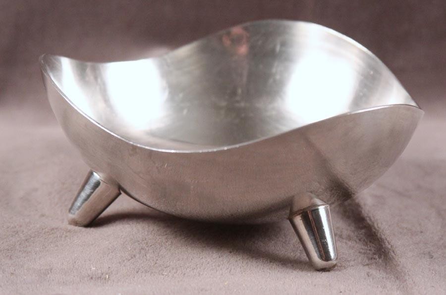 Vintage Modernest MCM 3 Footed Silver Plated Bowl Made in Denmark