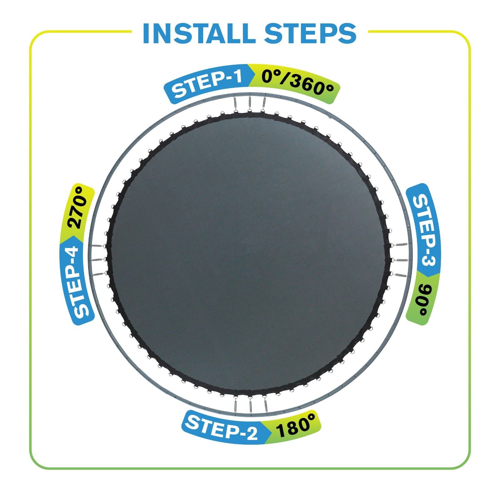 Universal Replacement Trampoline Jumping Mat 10 12 13 14 15 ft + Springs, T-Hook