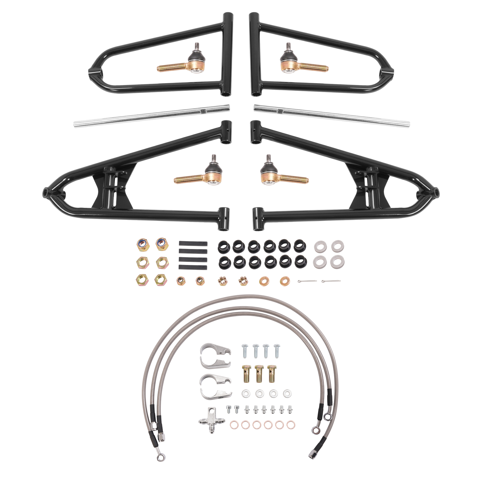 Front A Arms +2 +1 For Raptor 700 700R 2006-2017 W/Adjustable Brake Lines Clamps