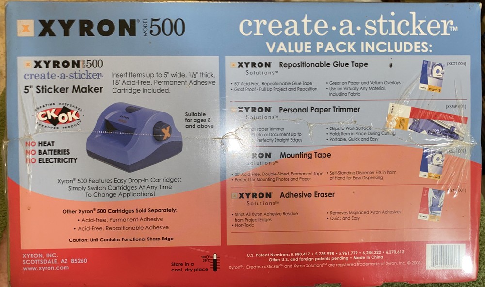 Xyron Model 500 Create A Sticker Value Pack. Sticker Machine & Extras