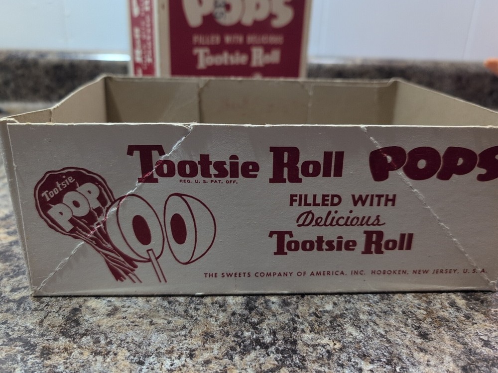 Vtg Tootsie Roll Pops Candy Box Empty