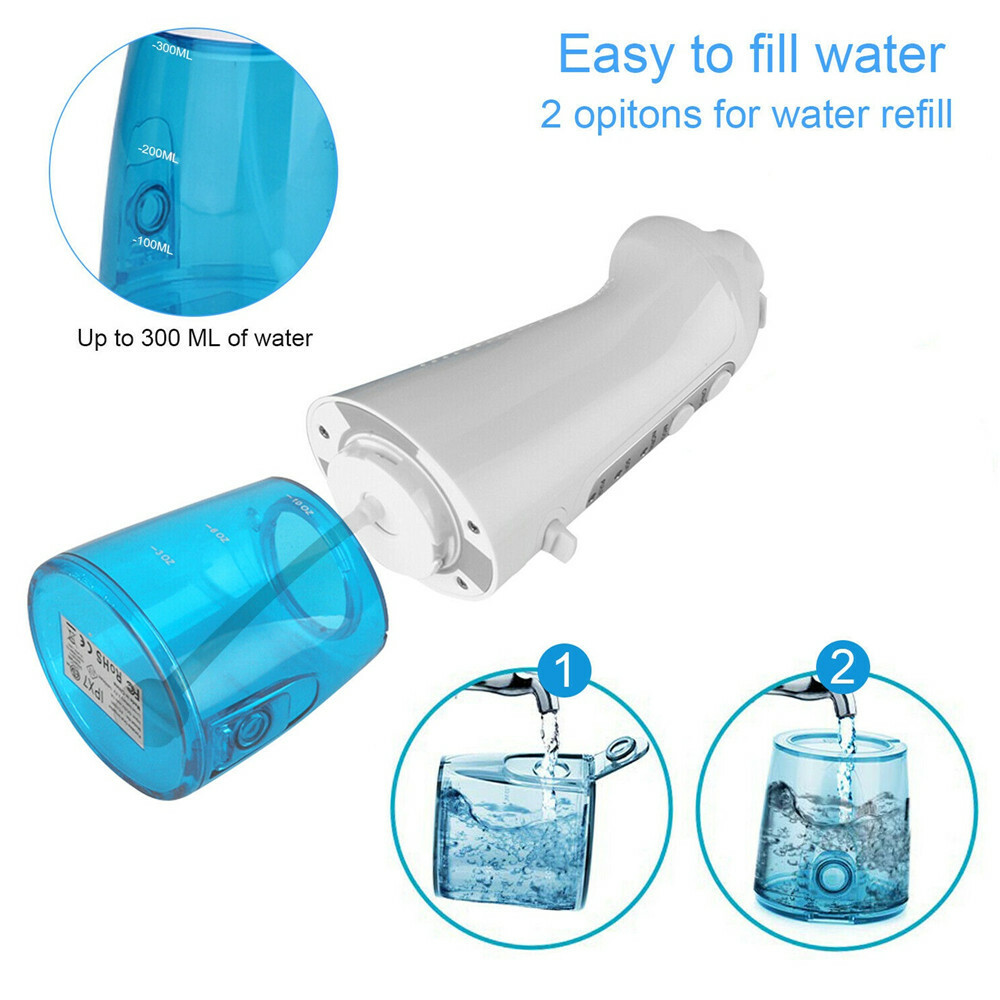 Cordless Water Flosser 300ml Dental Oral Irrigator Teeth Cleaner Floss Pick IPX7