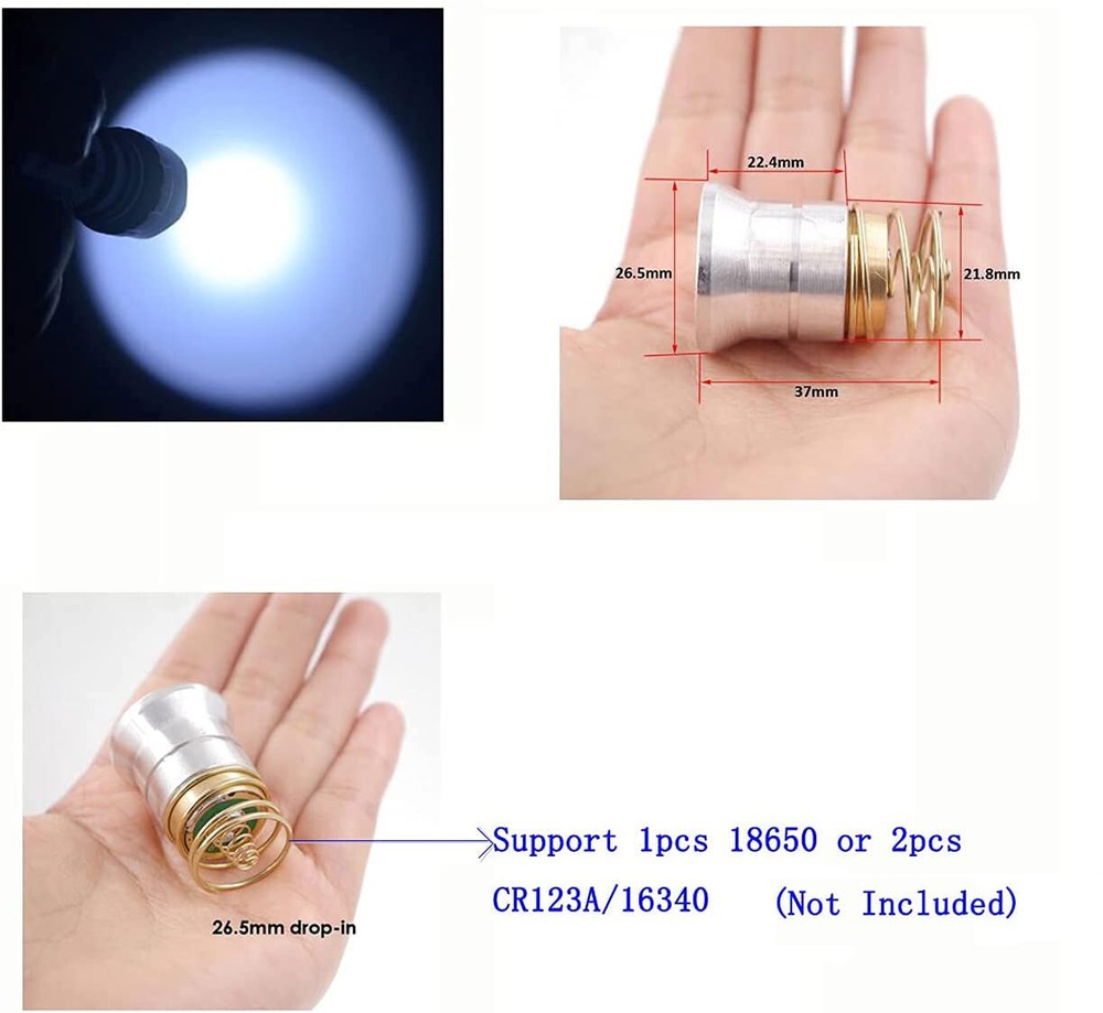 30pcs Single Mode 10W 6500K  LED BULB For 502B 501b Flashlight