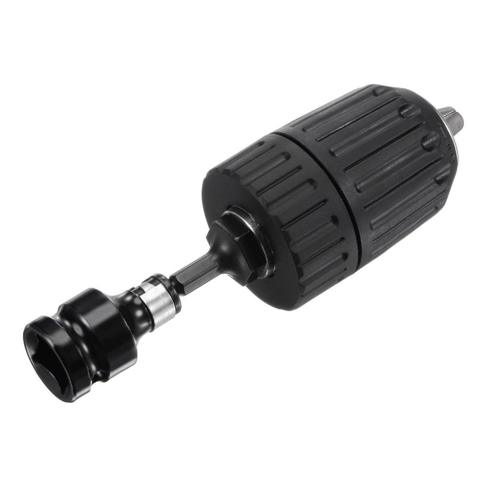 Keyless Drill Chuck 2-13mm with Hex Shank Adapter 1/2" Socket Square Converter