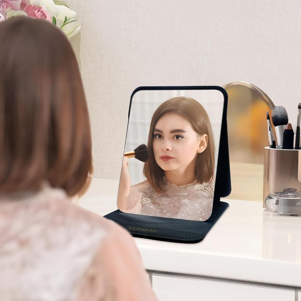 Foldable Travel Makeup Mirror with Stand Adjustable Angle Portable Vanity Mirror