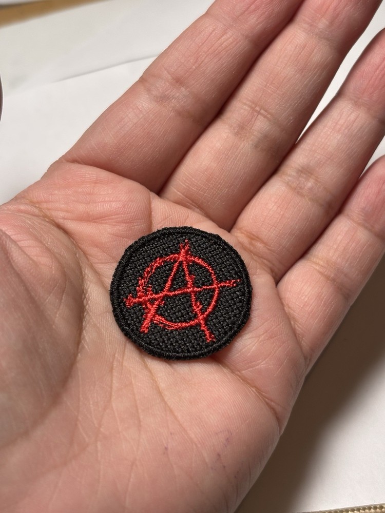 Anarchy MINI Iron-On/Sew-On Embroidered Patch Cobweb Patch