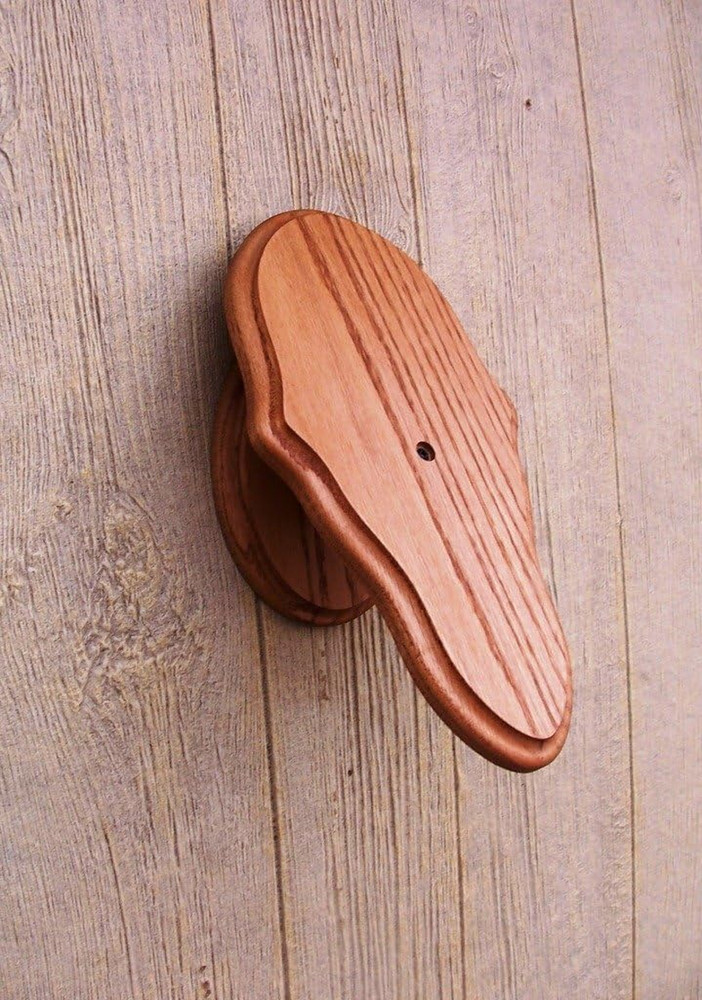 Solid Oak European Mount Skull Pedestal Plaque